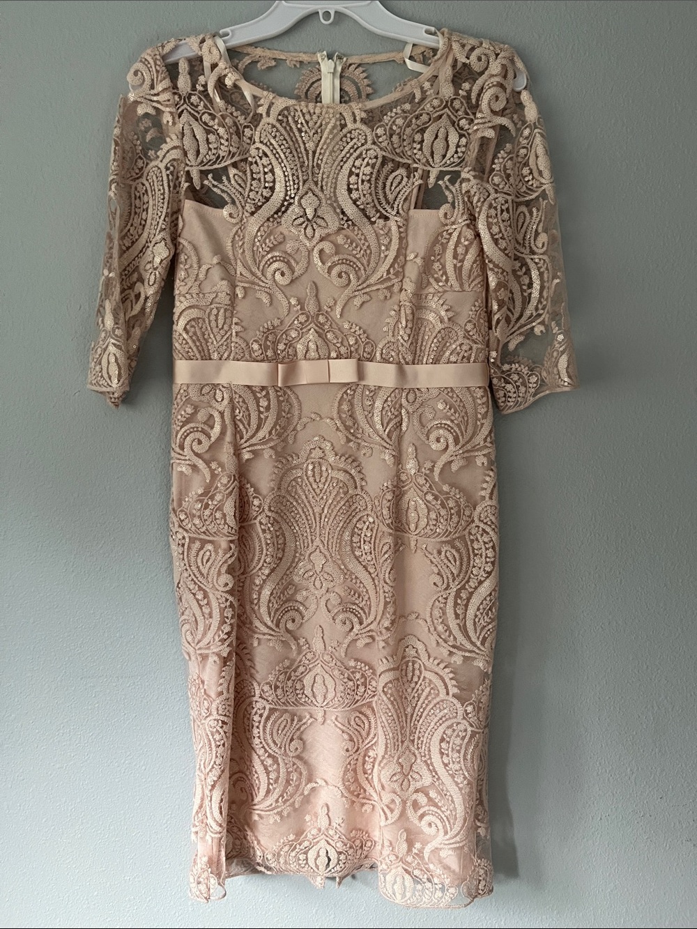 Emma Street Midi Dress Elegant Lace in Blush size 6
